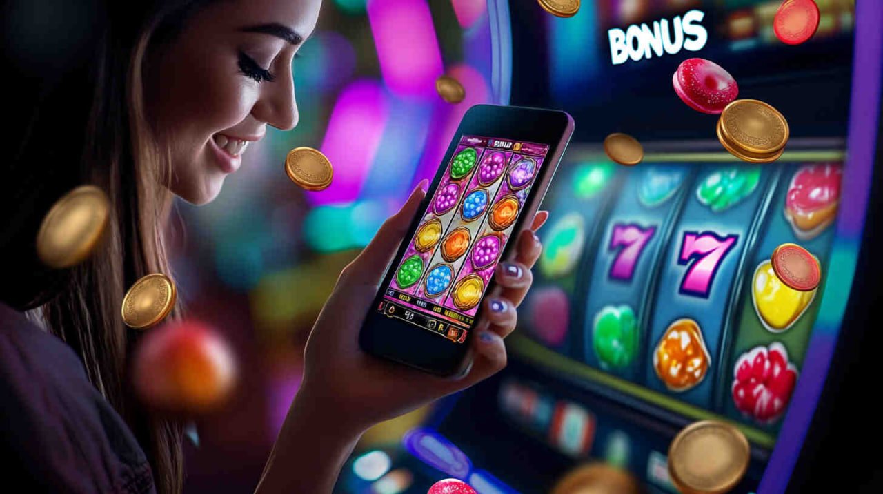Slot game interface on goated platform showing reel layout